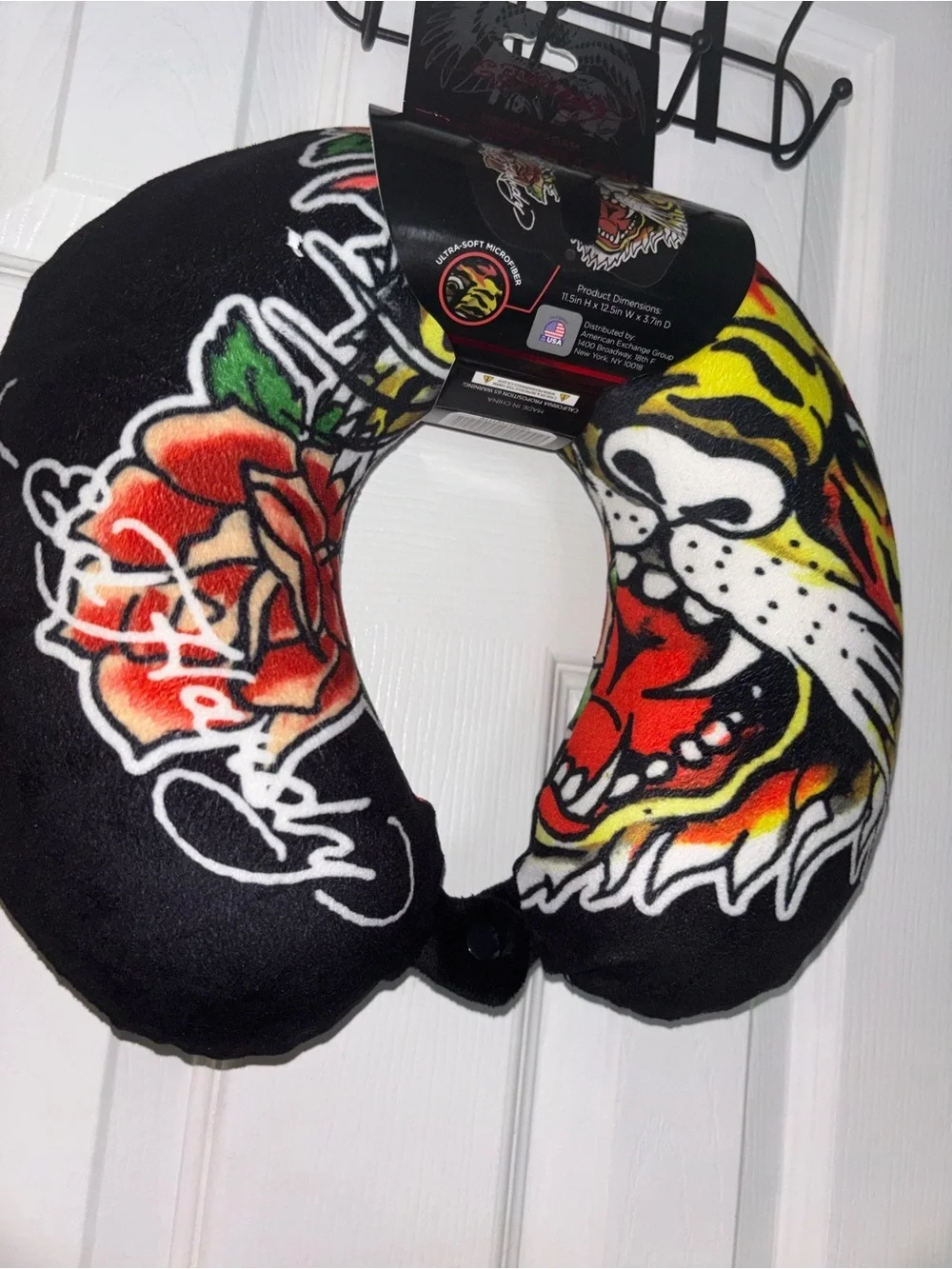 Tiger & Rose Travel Neck Pillow - Black, Yellow, Red NWT